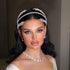 Rhinestone Bridal Headband, Wedding Headpiece for Bride, Wedding Hair Accessories for Brides(Silver)
