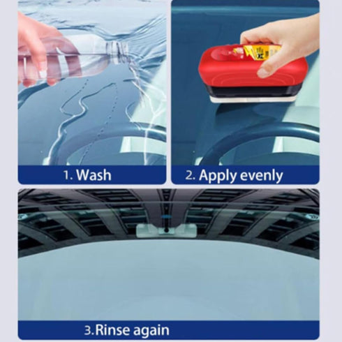 zardvern (2Pcs) Automotive Glass Cleaner, Glass Cleaning Board, Automotive Oil Film Cleaning Brush, Glass Oil Film