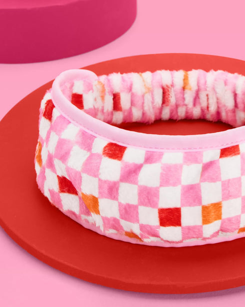 xo, Fetti Checkered Facial Spa Skincare Headband, Bachelorette Party Favor, Bridal Shower Gift