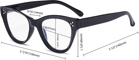 Eyekepper Large Cateye Design Reading Glasses - Oversized Readers for Women (Red)