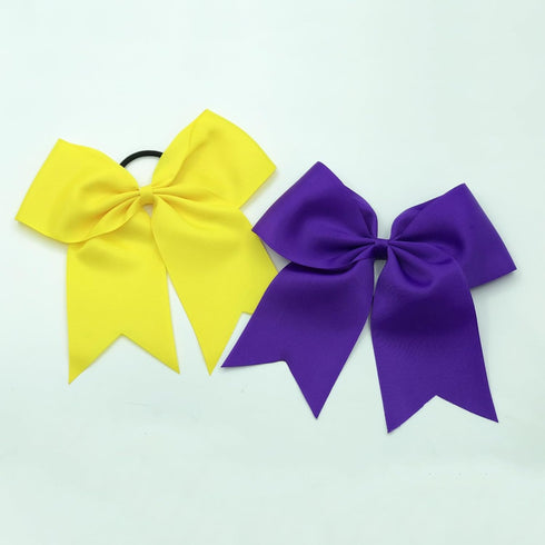 Hipcheer 20pcs 8" Large Cheer Bows for Girls, Hand-made Grosgrain Ribbon Hair Accessories for Teen Girls Softball Cheerleader Sports (Yellow)