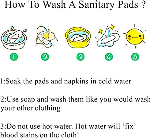 PHOGARY Set (7 1, 25.4cm 4 Reusable Menstrual Pads, Bamboo Cloth Pads for Heavy Flow with Wet Bag, Large Sanitary Pad