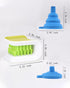 Blade Knife Cleaner Kitchen Washing Brush Chopsticks Cutlery Cleaning Brush Double-Sided Knife Scrubber Multifunctional Knife Sponge 1 PC with Silicone Funnel