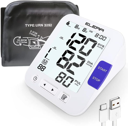 Large Screen Blood Pressure Monitor, ELERA Extra Large Cuff 13-21" BP Machine for Home Use