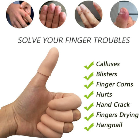 Gel Finger Protectors - Silicone Fingertips Protection for Trigger Finger, Arthritis, and Other Finger Pain Relief