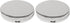 Set of 2 Oval-Shaped Pocket Purse Pill Box & Organizer with Dual Compartments (Silver Flat Top)