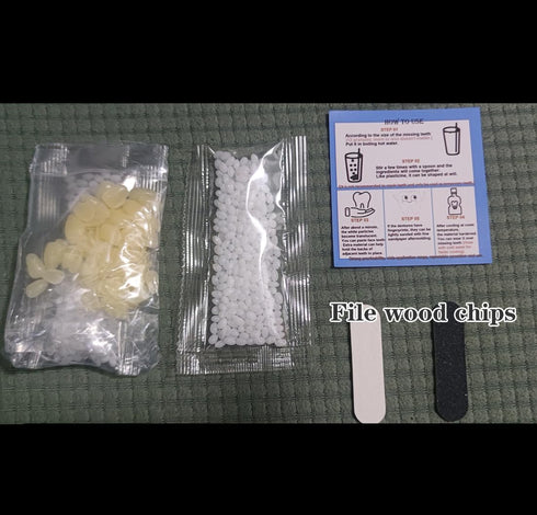 VEZE Tooth Repair Kit, Thermal Fitting Beads and Fake Teeth for Temporary Fixing Missing Tooth, Yellow