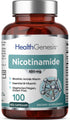 B-3 Nicotinamide 500 mg 100 Vcaps - Natural Flush-Free Vitamin Formula for Skin Cell Health