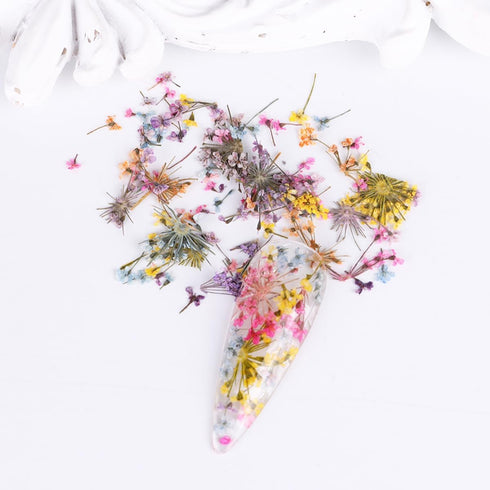 3D Dried Flower Nail Art Stickers, Mixed Dried Flowers for Resin DIY Crafts and Manicure Decorations (Style3)