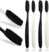 Large Long Head Toothbrush, 4-Pack, Upgraded Hard Charcoal Bristles for Whitening and Plaque Removal