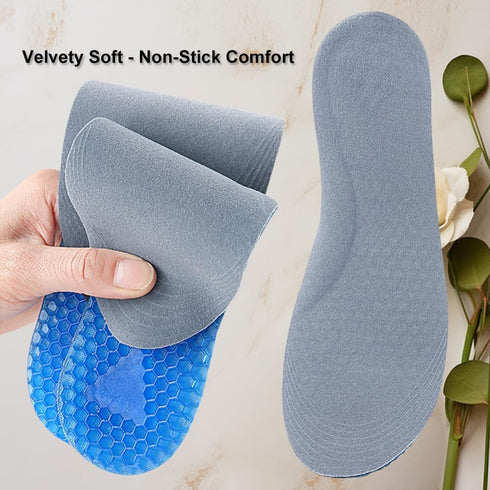 1 Pair Blue Silicone Gel Reusable Honeycomb Full Length Non Slip Comfort Sports Insole, Air Cushion Damping Shoe Pad