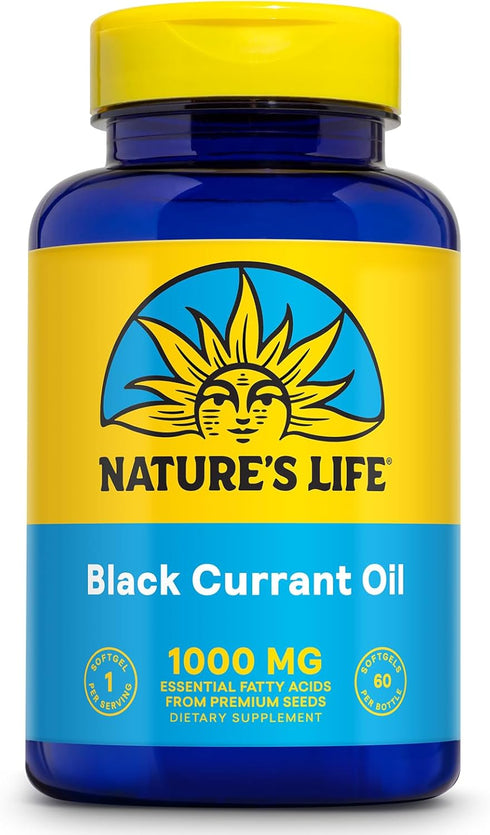 NATURE'S LIFE Black Currant Seed Oil 1000mg, 60 Softgels - Natural Source of Omega 6 & 3