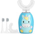 U Shaped Electric Toothbrush for Kids Age 2-12 - 4 Brush Heads, 2 Modes, 360-Degree Cleaning, IPX7 Waterproof Design