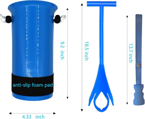 Sock Aid Kit for Elderly & Disabled with Long Shoe Horn - Easy On/Off Assistive Device, Eliminates Bending Over