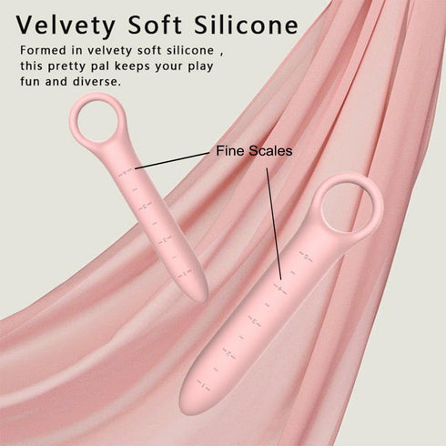 QoQiu 5-Pack Silicone Dilators for Pelvic Floor for Women with Fine Scales, Pink with Storage Bag, Pelvic Wand