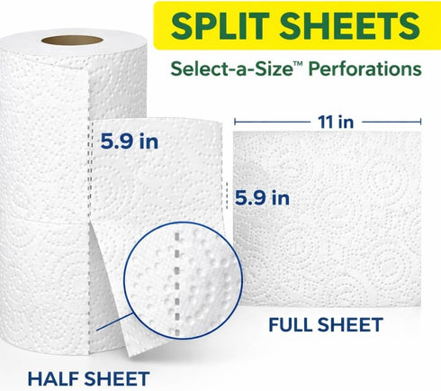 Homavia 2 Paper Towels, White Household Cleaning Rolls for Kitchen, Bathroom and Home Use, Absorbent Disposable Towels
