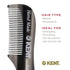 Kent 81T Black Graphite X-Small Beard and Mustache Pocket Comb, Fine Toothed for Facial Hair Grooming, Hand-Made