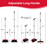 Set 51" Broom with Dustpan Combo and Silicone Air Broom Kit, Long Handle Floor Squeegee, Red Household Kit for Glass