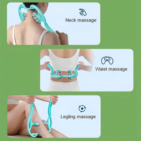 LEACHOI 6 12 Manual Cervical Neck Massager,With Wheels And Magnets, It Can Be Used To Massage The Cervical Spine, Waist