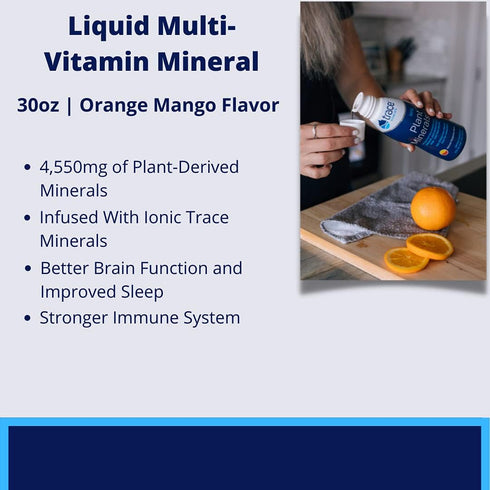 Trace Minerals | Liquid Multi Vitamin-Mineral | B Vitamins, Antioxidants, Daily Energy Support | Natural Orange Mango