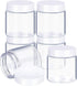 6 Pack 8 oz Plastic Pot Jars, Round Clear Leak Proof Cosmetic Container Jars with White Lids for Travel Storage, Jewelry