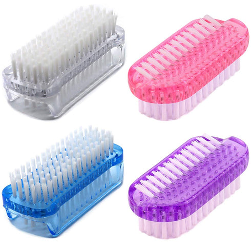 Nail Brush Two Sided Fingernail Scrub Brush, Soft Stiff Bristles for Men Women Kids, 4 PCS