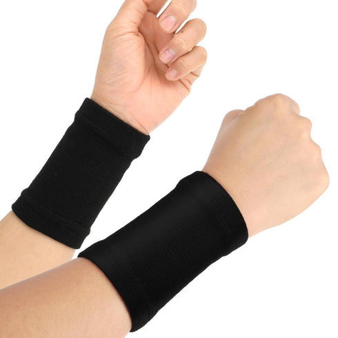 2 Pairs Wrist Compression Sleeve, Comfortable Elastic Hand Band for Carpal Tunnel, Support Wraps for Men Women
