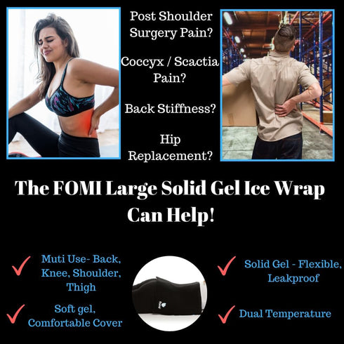 Premium Large Hot Cold Solid Gel Pack by FOMI Care - 18” x 12” Flexible Cool Compress