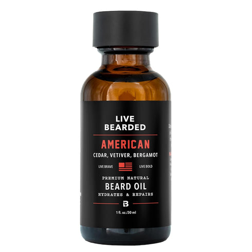 Live Bearded Premium All-Natural Beard Oil for Men with Jojoba Oil, 1 fl oz, Made in the USA - Beard Oil for Dry Flaky