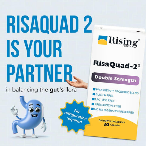 Risaquad-2 Probiotic Dietary Supplement - 375mg Pack of 30 Capsules