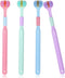 JJUNW 4Pcs 3 Sided Toothbrush Adult, Deeply and Thoroughly to Clean Teeth and