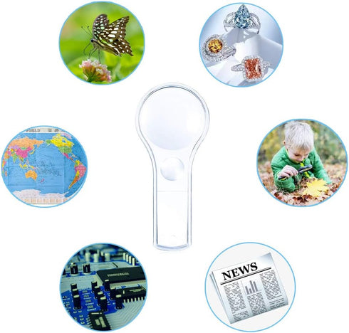 24 Pack Mini Plastic Magnifier, Handheld Reading Glasses 5X and 15X for Kids & Outdoor Science