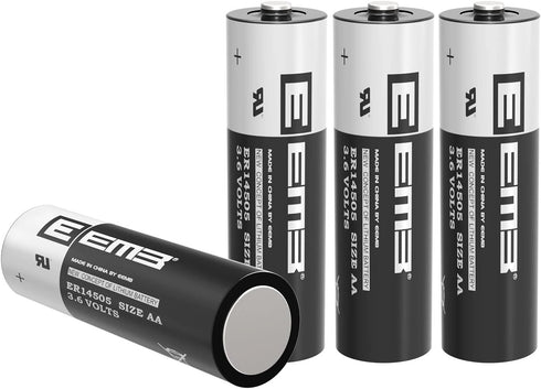 EEMB 4Pack ER14505 AA 3.6V Lithium Battery Li-SOCL2 Non-Rechargeable for Sensor Water Electricity Meter
