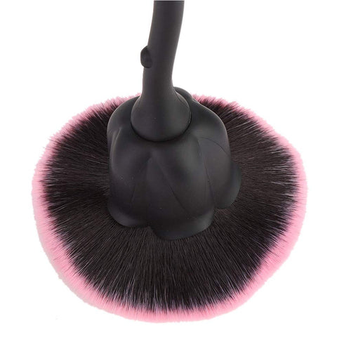 Rose Shaped Nail Dust Brush, Long Handle Nail Powder Brush for Makeup & Manicure Dust Remover Brush for Clean (Black +
