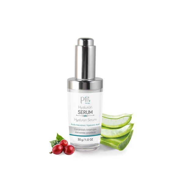 Pili Hyaluronic Serum - Concentrated Hyaluronic Acid with Aloe Vera & Coffee Extract - Best Anti-Aging Formula for Face