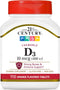 21st Century D3 400 IU Orange Chewable Tablets, 110 Count, Gluten Free (Pack of 3)