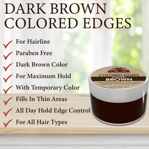 OKAY COLORED EDGES DARK BROWN .5 oz / 15 ml