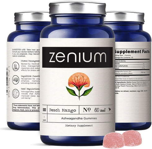 Ashwagandha Gummy 3,000mgs | Extra Strength | KSM-77+ High Potency, 10% Withanolide | Delicious Peach Mango | 60 Count