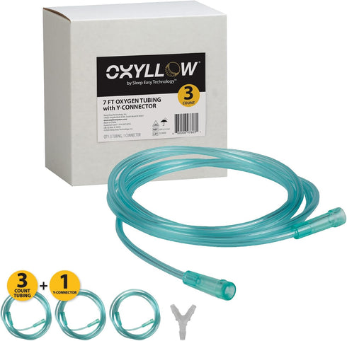 Premium 7 FT Oxygen Tubing with Y-Connector, 6-Channel Kink-Resistant Air Flow, Universal End Connectors
