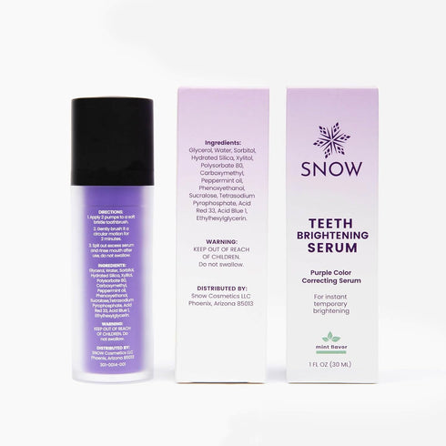SNOW Teeth Brightening Purple Serum, Gentle & Enamel Safe for Instant Brightening, 2 Month Supply
