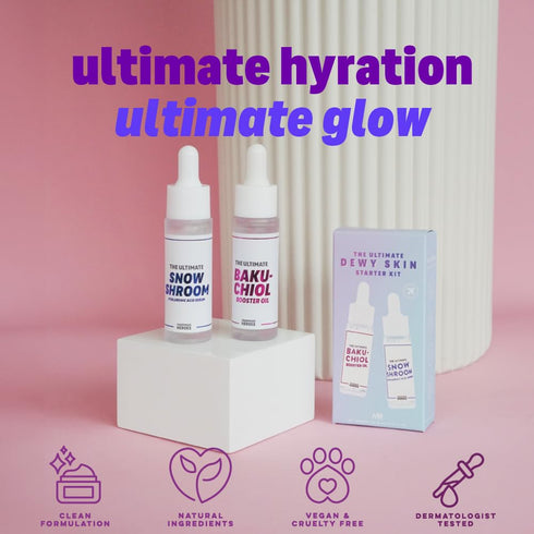 Travel Size 2% Bakuchiol Booster Oil and Hyaluronic Acid Serum by Handmade Heroes for Radiant, Dewy Skin