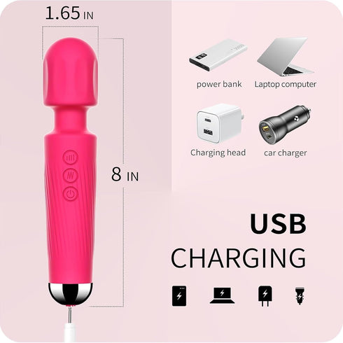 Labnique 8 20 Handheld Electric Back Massager, Powerful Speeds Modes Vibration, Muscle Aches & Sports Recovery