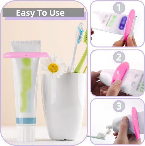 TKYZMS 4 Pcs Toothpaste Squeezer,Plastic Toothpaste Tube Squeezer Toothpaste Dispenser Hanging Toothpaste Clip