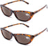 AQWANO 2 Pairs Reading Sunglasses for Women, Fashion Designer Cat Eye Sun Readers with Spring Hinges