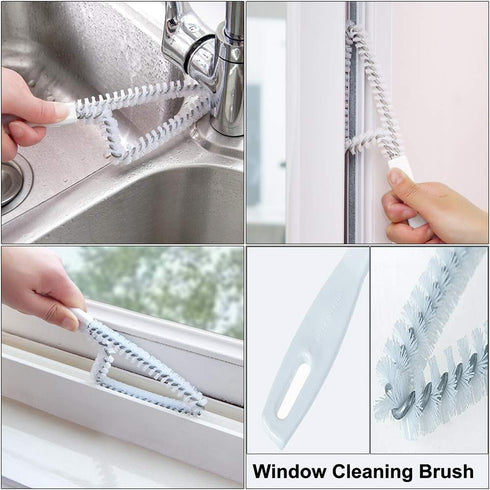 Window Track Cleaning Brush Kit, 5 Pack Multifunctional Handheld Crevice Brush for Blinds and Shutters