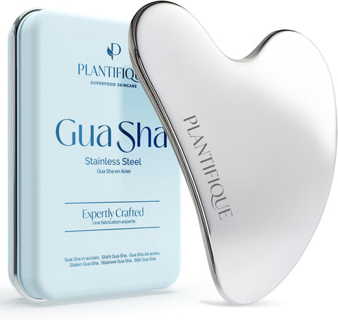 PLANTIFIQUE Stainless Steel Gua Sha | Facial Tool | Skin Massage for
