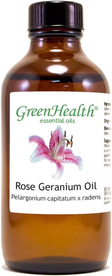 Rose Geranium Essential Oil, 100% Essential Oil - 4 fl oz - GreenHealth