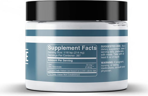 Earthborn Elements Zinc Gluconate 3 oz, Always Pure, No Fillers Or Additives