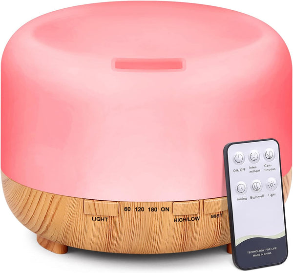 Moisturnt Essential Oil Diffuser Aromatherapy Humidifier: 500ml Grain Ultrasonic Aroma Air Vaporizer for