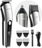 PRITECH Beard Trimmer for Men, 3 in 1 Hair Clippers Kit, Nose Hair Trimmer, Cordless Electric Hair Trimmer (Silver)